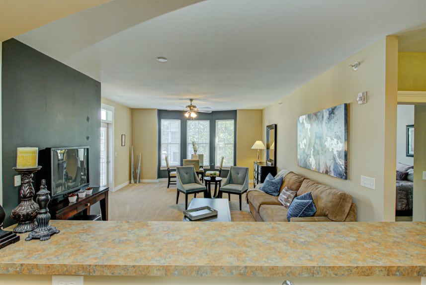 Living room in Greenwood apartment